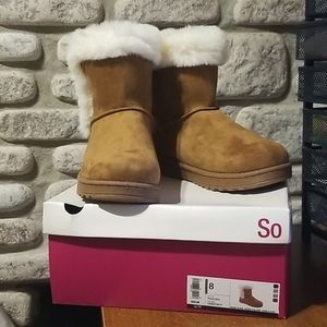 *NEW* S.O. Women's Paulina Faux Fur Lined Boots 8